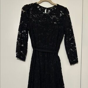 Simply Vera Vera Wang Black Long Sleeve Lace Dress